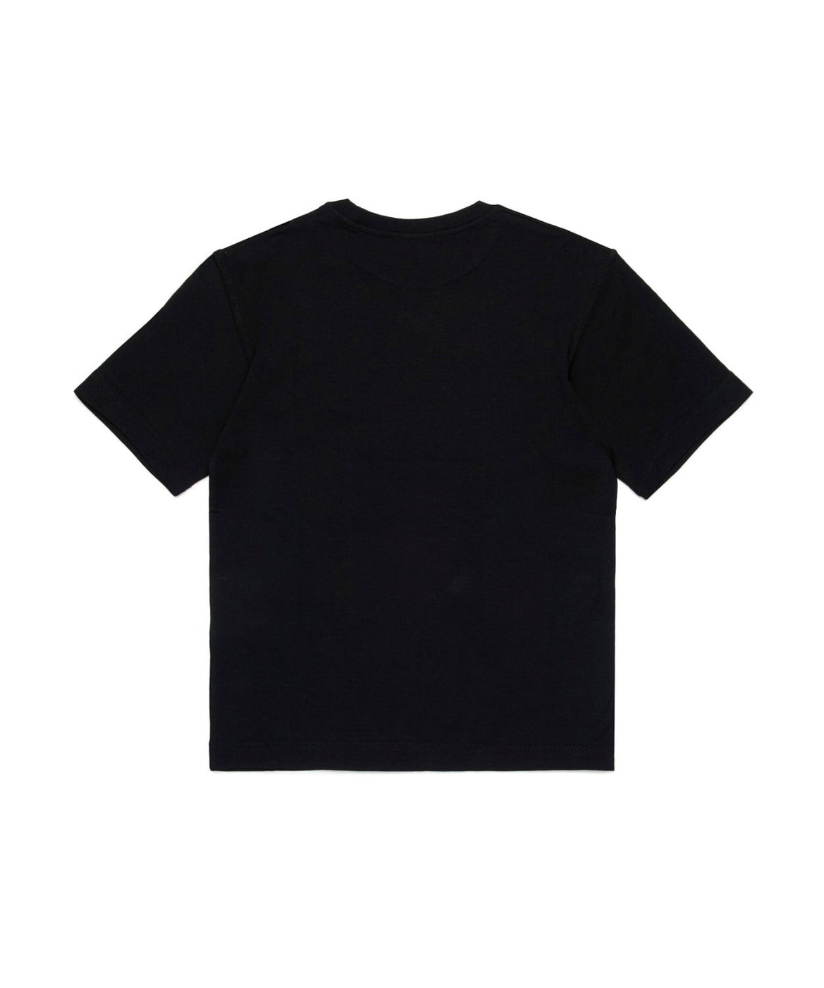 Diesel Kids T-shirt Nera con Oval D in Metallo per Bambini (retro)