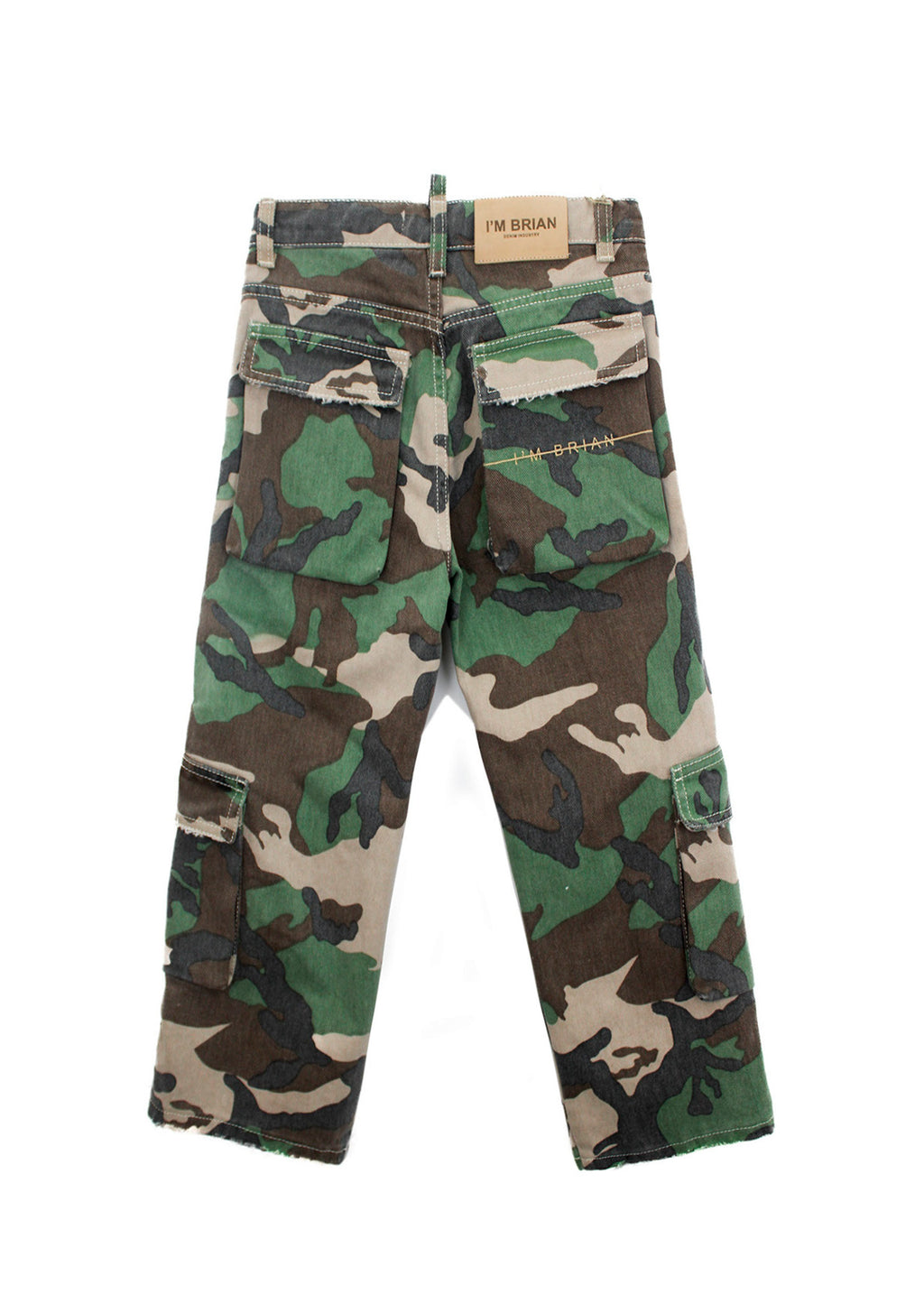 I'm Brian Pantaloni Militari Verdi per Bambini (retro)