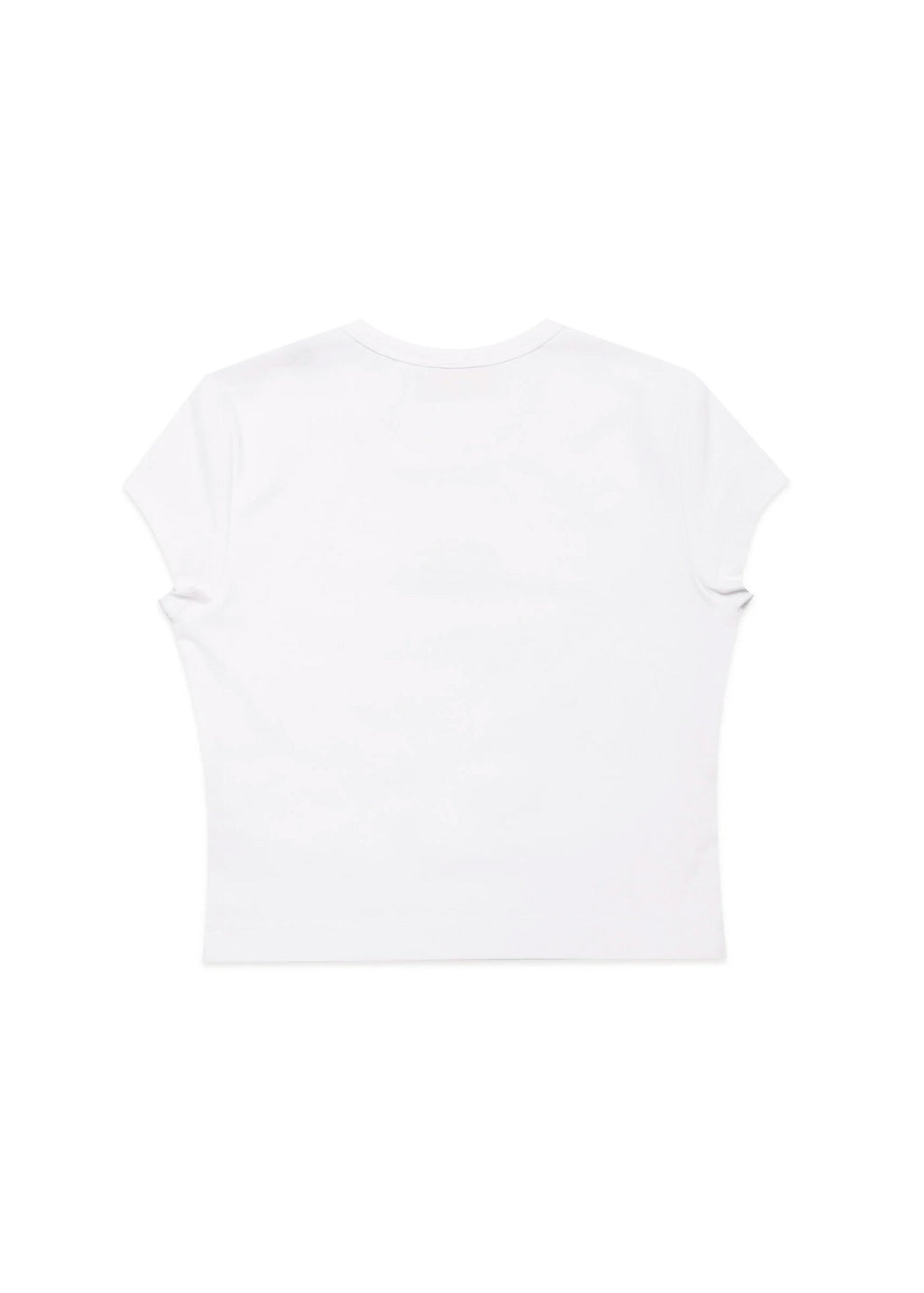 MSGM Kids T-shirt Bianca con Ricamo Logo per Bambine (retro)