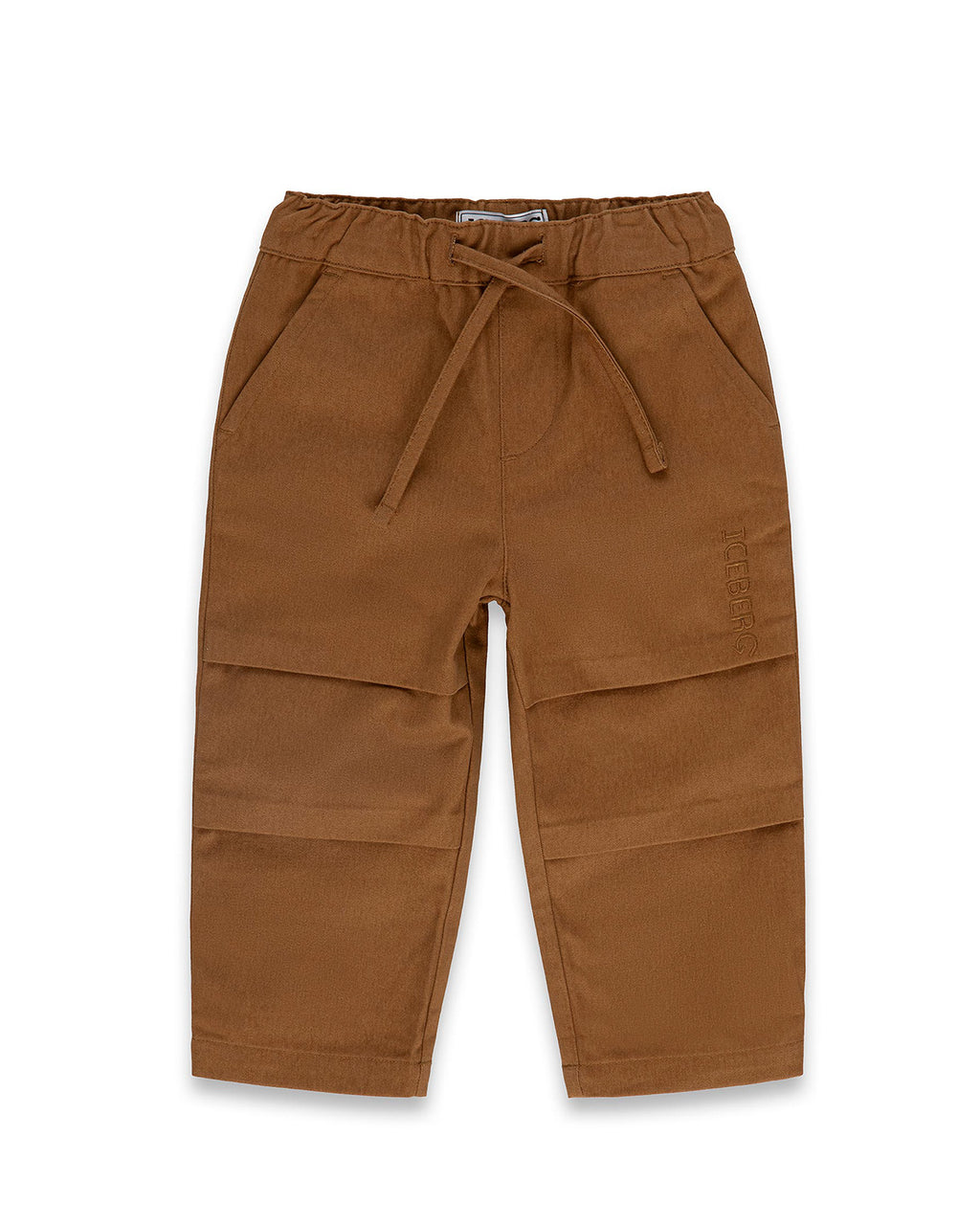 Iceberg Kids Pantalone Sabbia con Logo Ricamato per Neonati