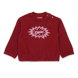 Diesel Kids Felpa Bordeaux con Stampa per Neonate