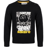 Iceberg Kids Maglione Nero con Stampa Charlie Brown Bianco e Giallo per Neonati