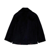 Max&Co Kids Cappotto Corto in Lana Nera Doppiopetto con Tasche Applicate per Bambine