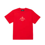 Dsquared Kids T-shirt Rossa con Stampa Logo Foglia D'acero per Bambini