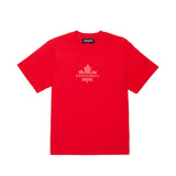 Dsquared Kids T-shirt Rossa con Stampa Logo Foglia D'acero per Bambini