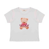 Vicolo Kids T-shirt Panna con Stampa Teddy per Bambine