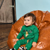 Moschino Kids Blusa Verde con Stampa Logo Teddy Bear per Neonati