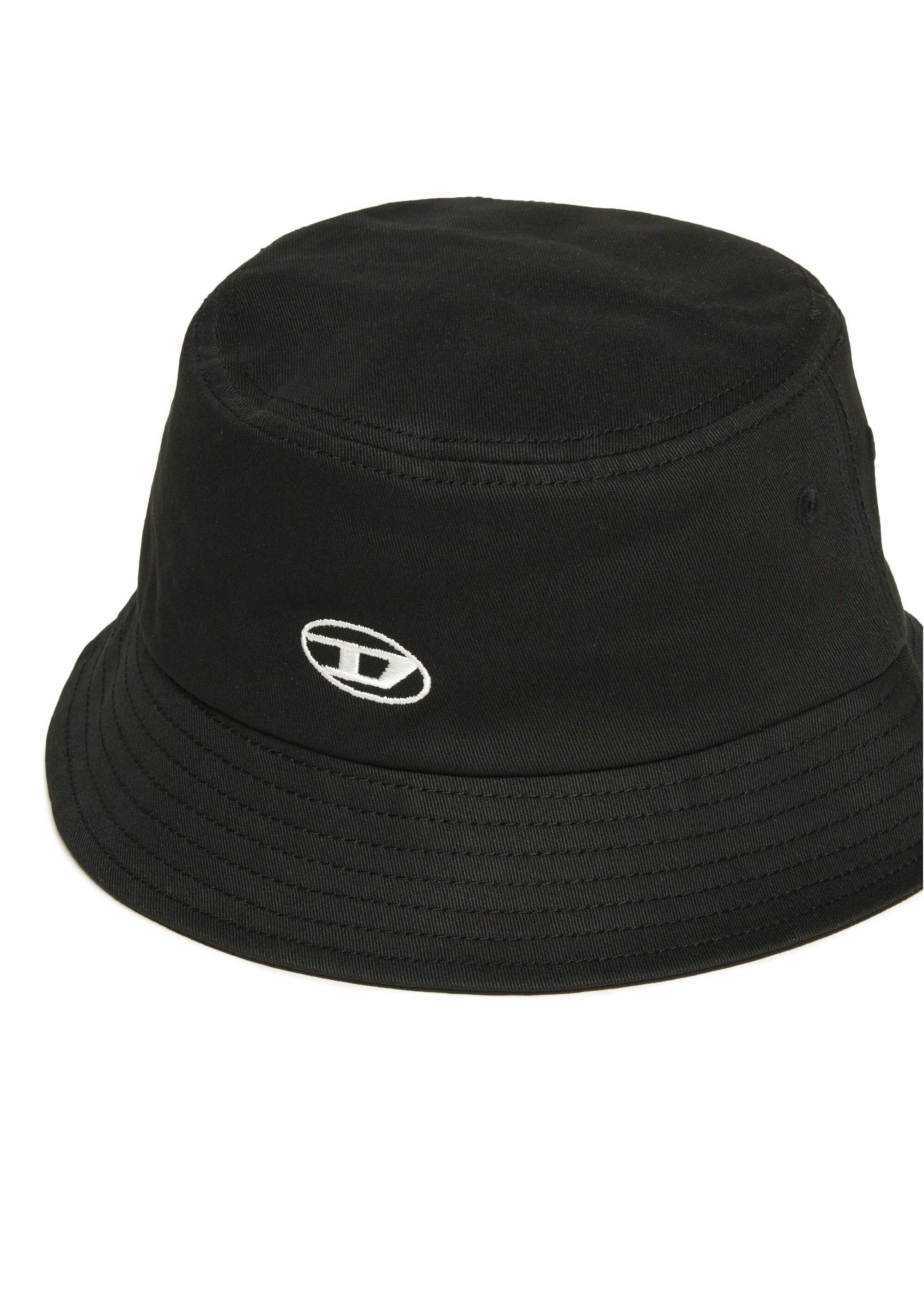 Diesel Kids Cappello Bucket Nero con Logo per Bambini