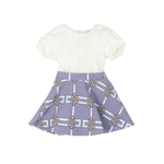 Elisabetta Franchi La Mia Bambina Abito Lilla/Avorio per Neonate