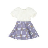 Elisabetta Franchi La Mia Bambina Abito Lilla/Avorio per Neonate