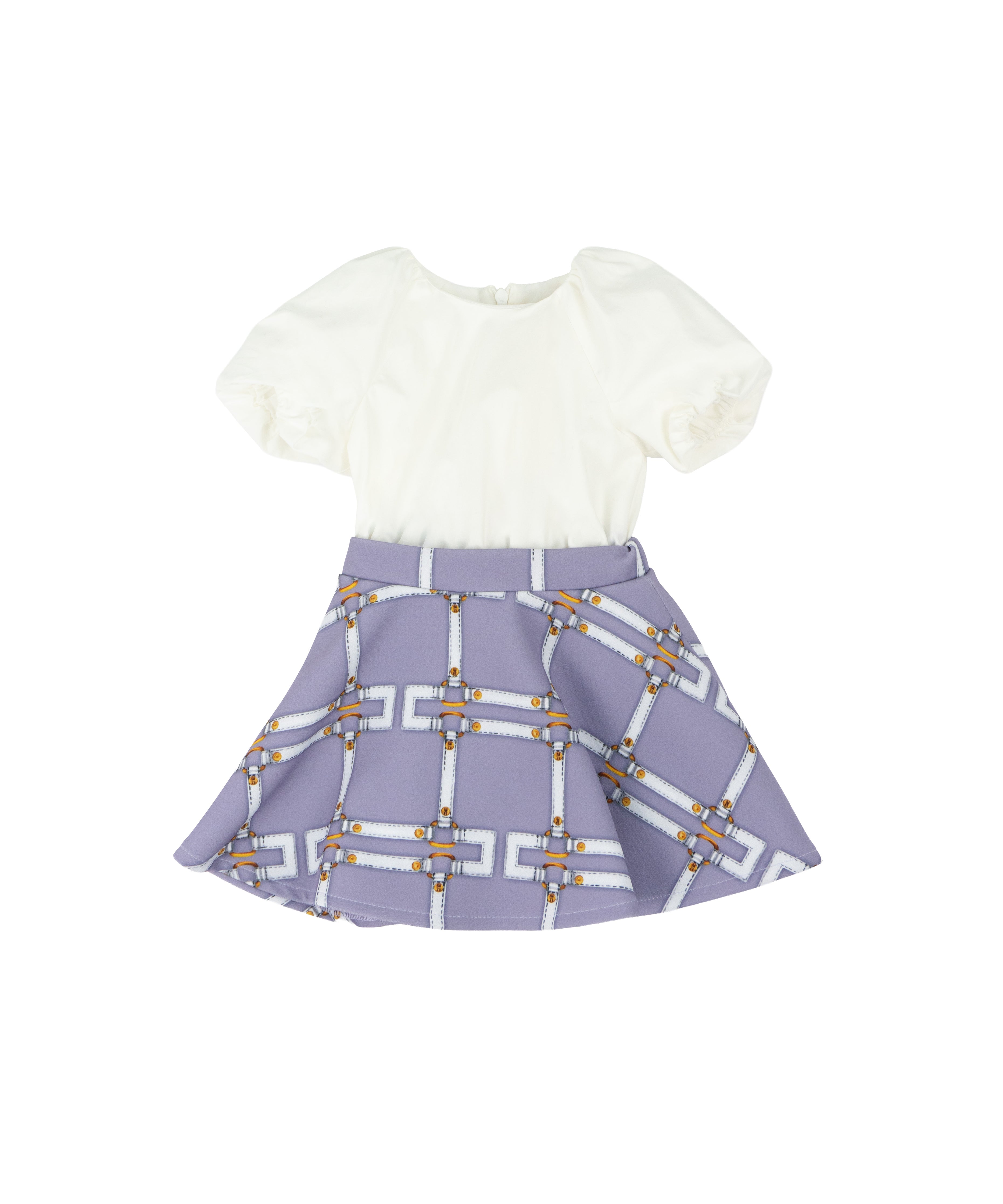 Elisabetta Franchi La Mia Bambina Abito Lilla/Avorio per Neonate