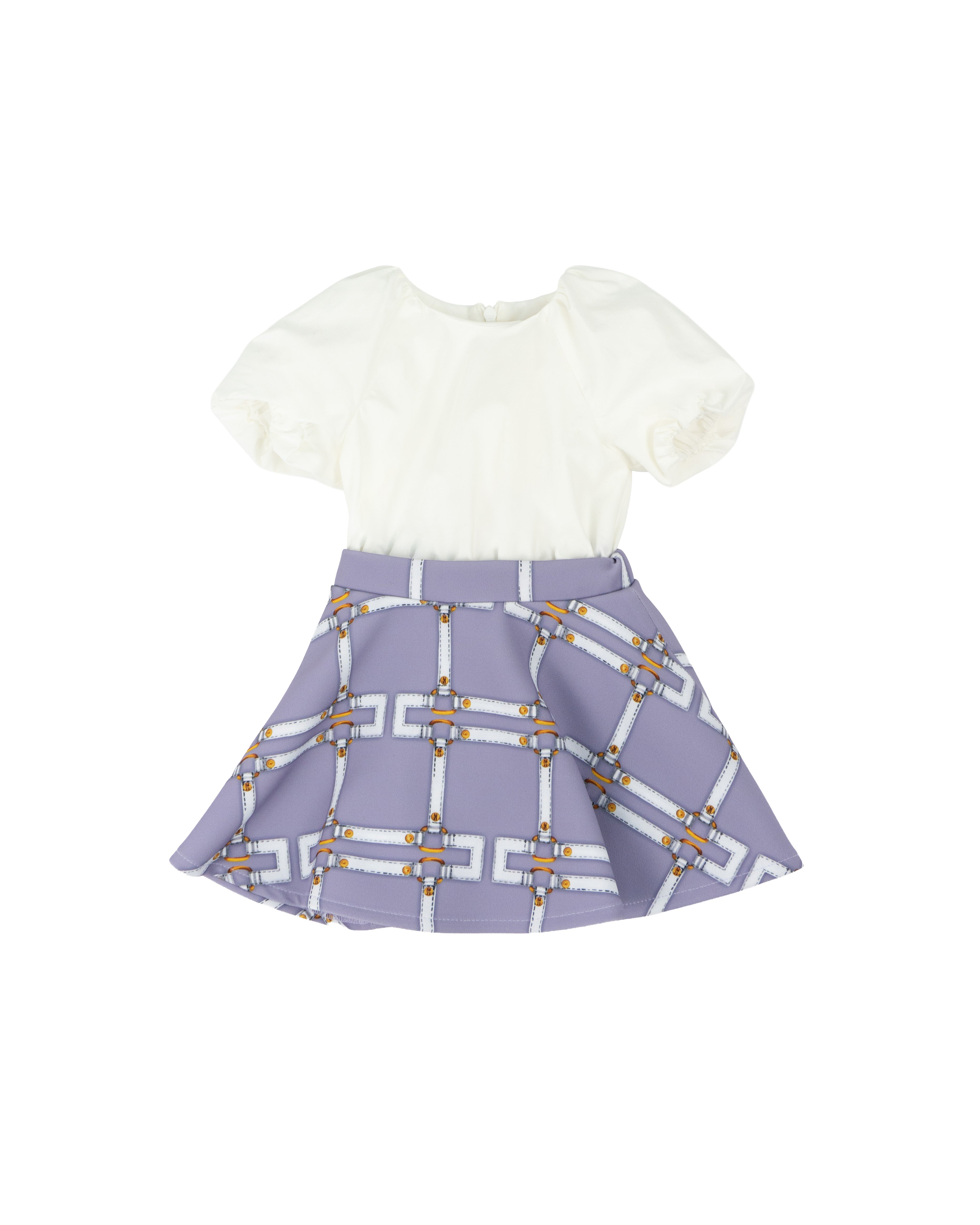 Elisabetta Franchi La Mia Bambina Abito Lilla/Avorio per Neonate