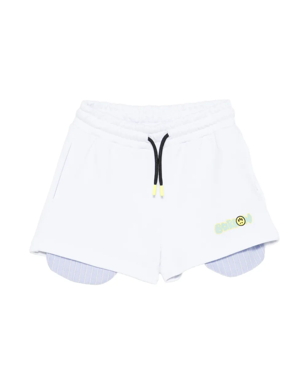 Barrow Kids Short Off-White con Stampa Logo per Bambine