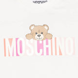 Moschino Kids Tutina Panna con Stampa Colorful per Neonate