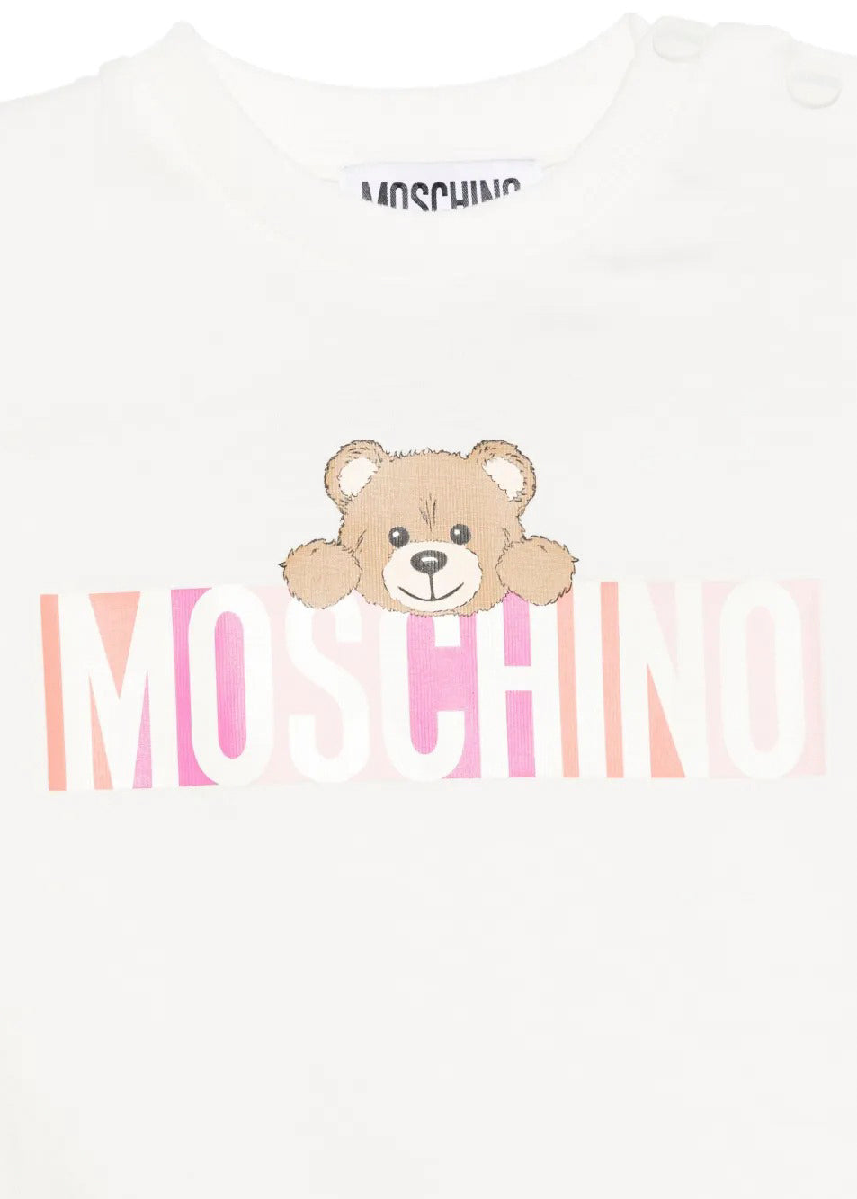 Moschino Kids Tutina Panna con Stampa Colorful per Neonate