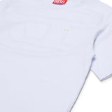 Diesel Kids White T-shirt with Logo and Macro Oval D