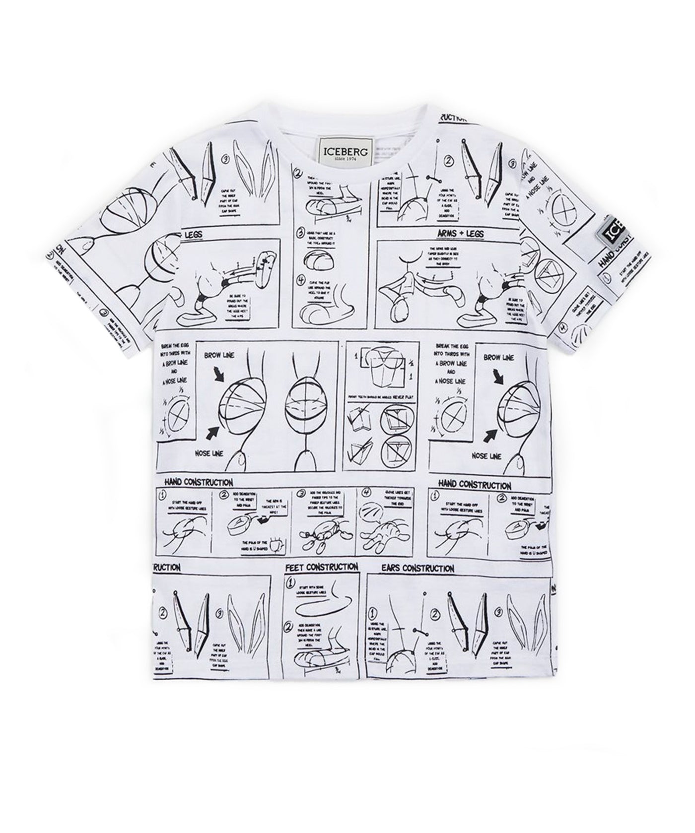 Iceberg Kids T-shirt Bianca con Grafica Cartoon per Bambini (fronte)