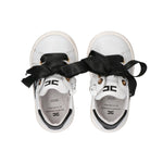 Elisabetta Franchi La Mia Bambina Sneakers Avorio/Nero con Strass per Neonate