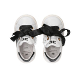 Elisabetta Franchi La Mia Bambina Sneakers Avorio/Nero con Strass per Neonate