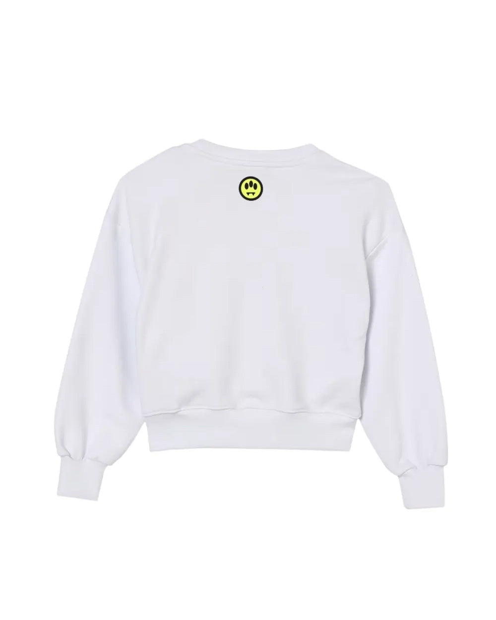 Barrow Kids Felpa Off-White con Stampa Teddy Multicolor per Bambine