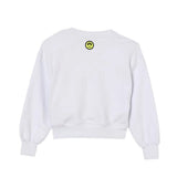 Barrow Kids Felpa Off-White con Stampa Teddy Multicolor per Bambine