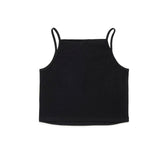 Diesel Kids Top Nero con Sparkling Oval D per Bambine