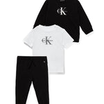 Calvin Klein Kids Completo Neonato 3 Pz. Felpa/Maglia/Pantalone per Neonati