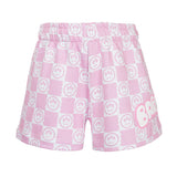 Barrow Kids Short Fantasia a Scacchi Rosa e Bianco con Stampe Logo per Bambine