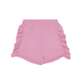 MSGM Kids Shorts Rosa con Ruches per Bambine fronte