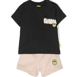 Barrow Kids Completo T-shirt e Short Nero/Beige fronte