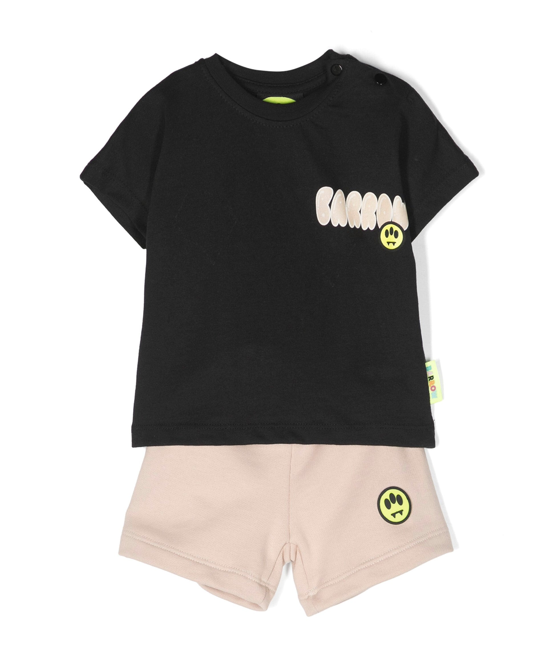 Barrow Kids Completo T-shirt e Short Nero/Beige fronte
