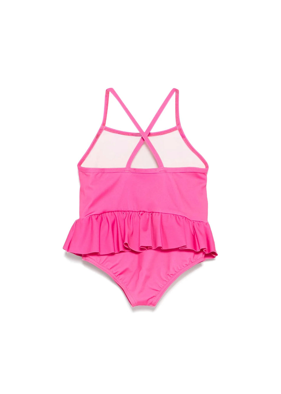Moschino Kids Costume Monokini Fucsia con Ruches per Neonate