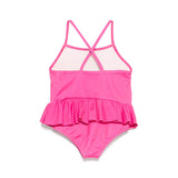 Moschino Kids Costume Monokini Fucsia con Ruches per Neonate