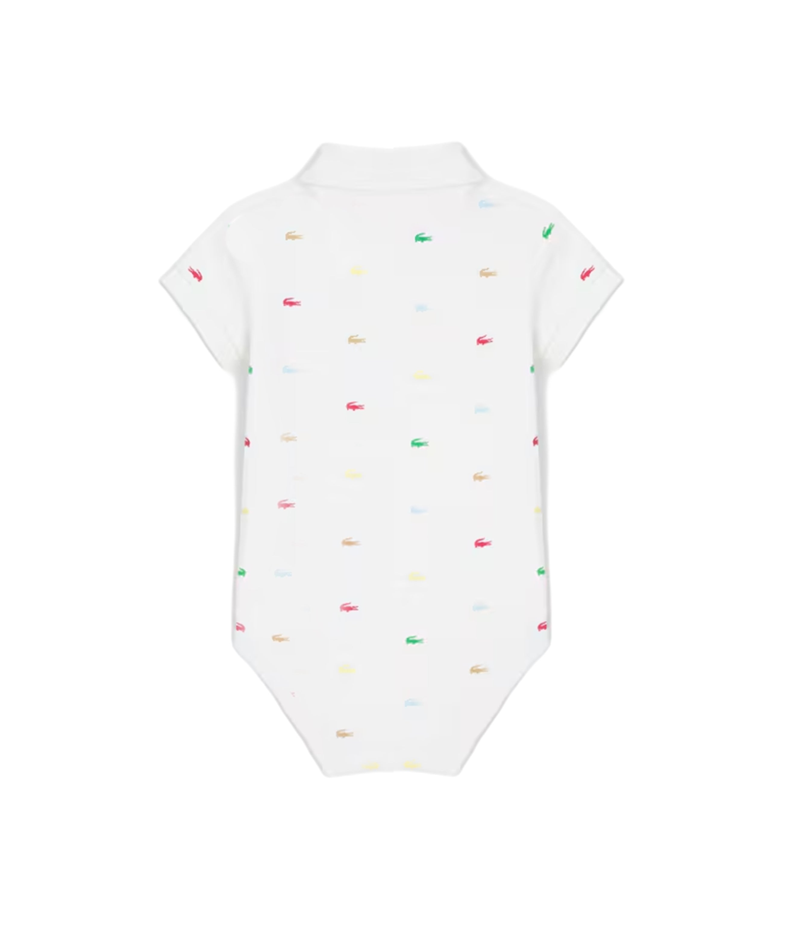 Lacoste Kids Body Bianco con Logo All-Over per Neonate