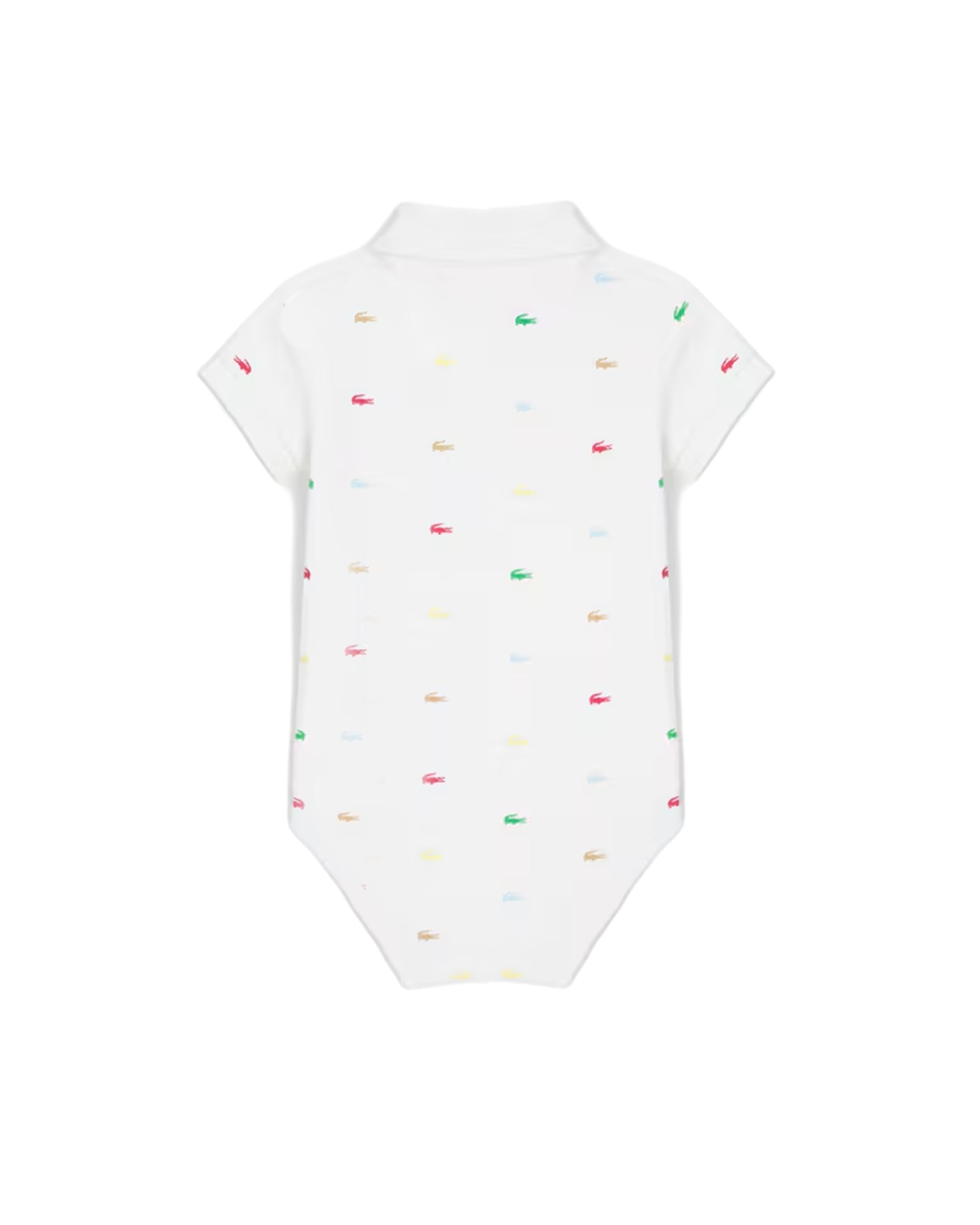 Lacoste Kids Body Bianco con Logo All-Over per Neonate