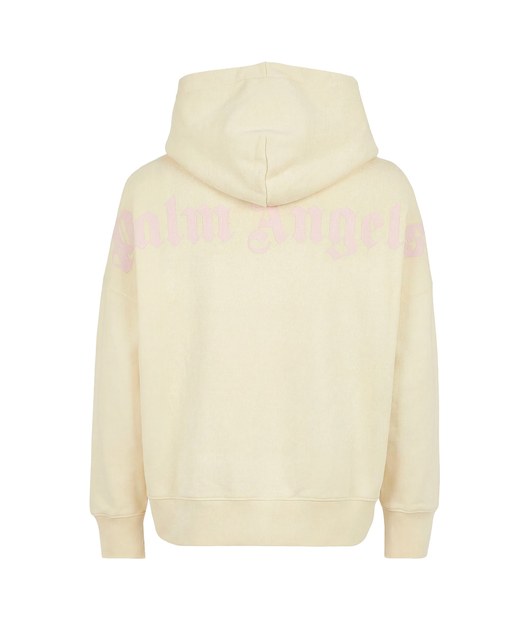 Palm Angels Kids Felpa Panna con Stampa Logo per Bambine