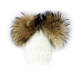 Regina Cappello in Lana Bianco con Doppio Pon Pon