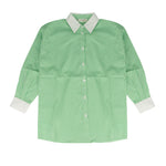 Vicolo Kids Camicia a Quadri Verde con Logo Fucsia per Bambine