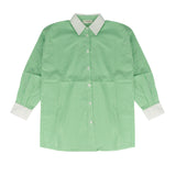 Vicolo Kids Camicia a Quadri Verde con Logo Fucsia per Bambine