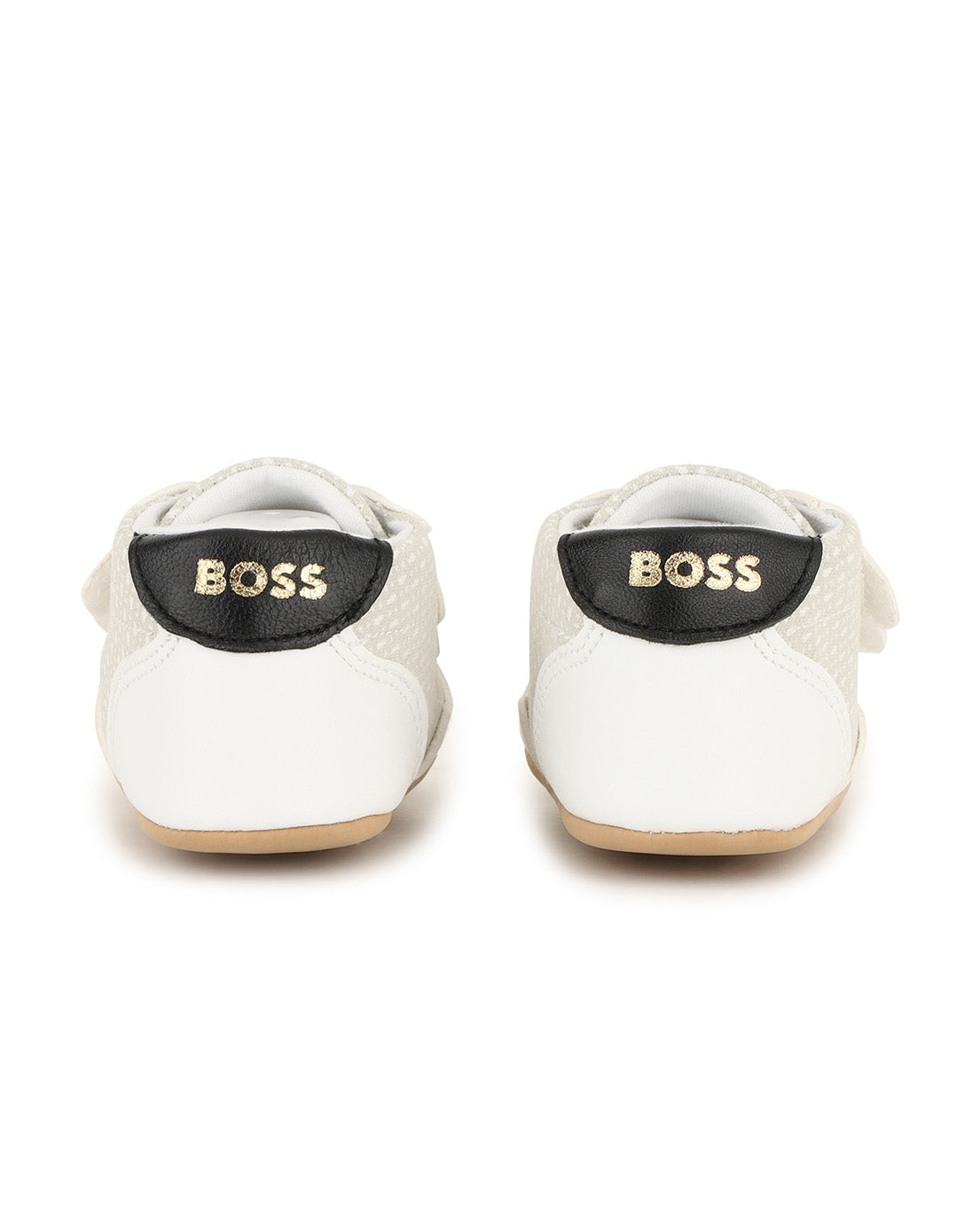 Boss Kids Scarpe Bianco con Chiusure a Strappo per Neonati