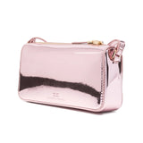 Elisabetta Franchi La Mia Bambina Borsetta con Tracolla Ecopelle Effetto Metallico Rosa per Bambine