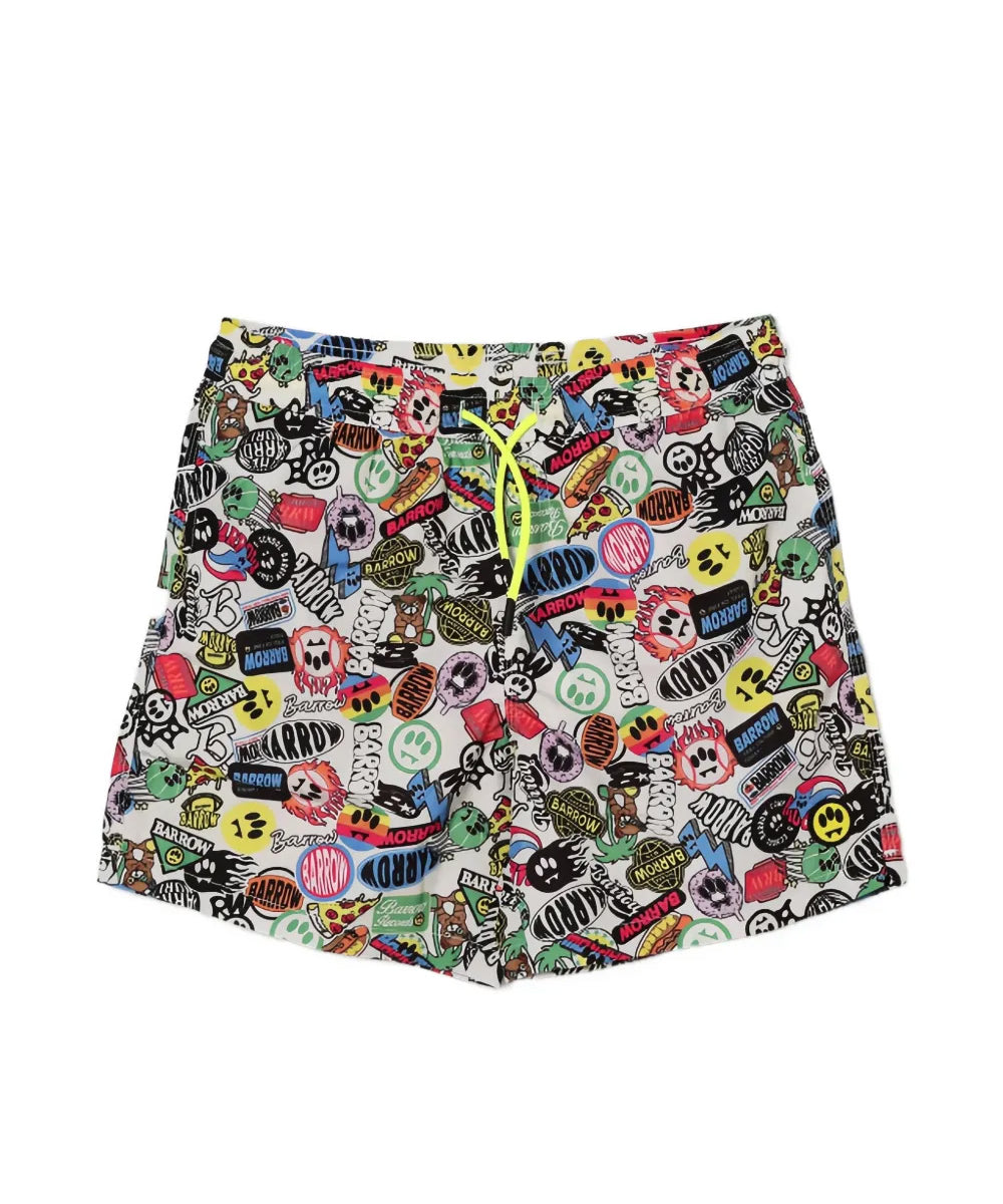 Barrow Kids Costume Short Fantasia Logo All-Over per Bambini