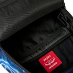 Sprayground Kids Zaino Thin On It Unisex Blu con Stampa Galassia e Shark Mouth Neon