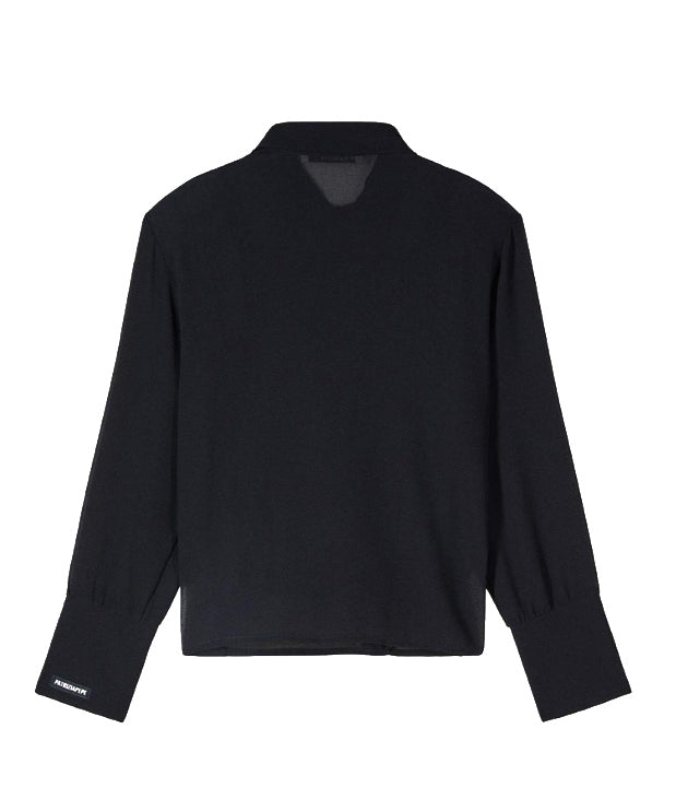 Patrizia Pepe Kids Camicia Nero con Logo Manica per Bambine