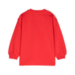 Moschino Kids Abito Lunghe Maniche Rosso con Stampa per Neonate (retro)