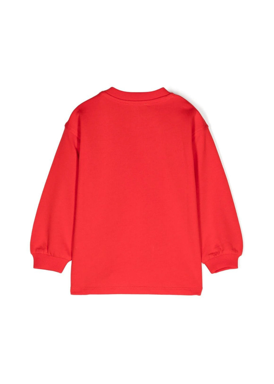 Moschino Kids Abito Lunghe Maniche Rosso con Stampa per Neonate (retro)