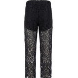 Pinko Kids Pantalone Palazzo in Pizzo Nero e Latte con Charm per Bambine