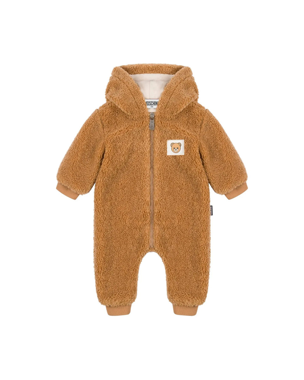 Moschino Kids Tutina Teddy Marrone per Neonati