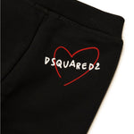 Dsquared2 Kids Pantaloni in Tuta Neri con Stampa per Neonate (dettaglio)