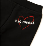 Dsquared2 Kids Pantaloni in Tuta Neri con Stampa per Neonate (dettaglio)